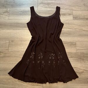 SL Fashions brown midi dress